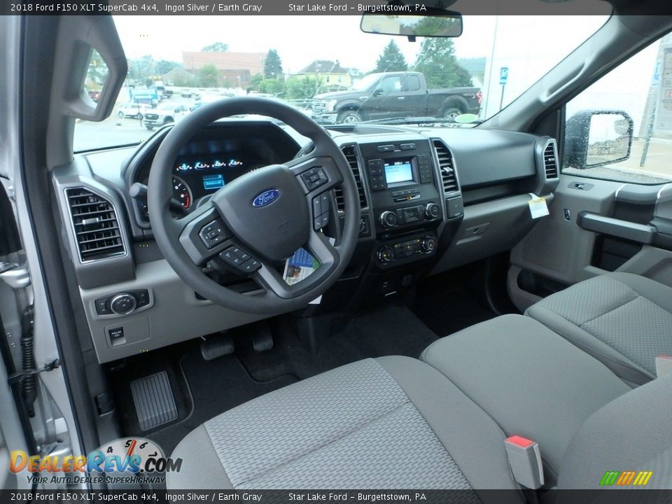 2018 Ford F150 XLT SuperCab 4x4 Ingot Silver / Earth Gray Photo #13