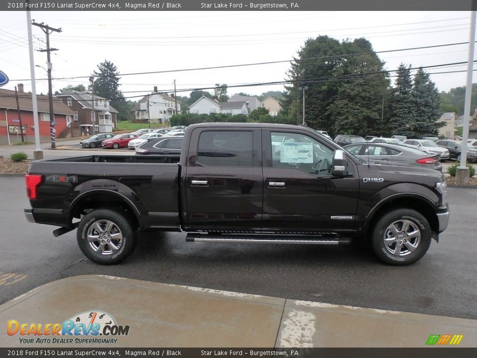 2018 Ford F150 Lariat SuperCrew 4x4 Magma Red / Black Photo #4