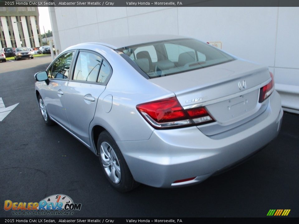 2015 Honda Civic LX Sedan Alabaster Silver Metallic / Gray Photo #3