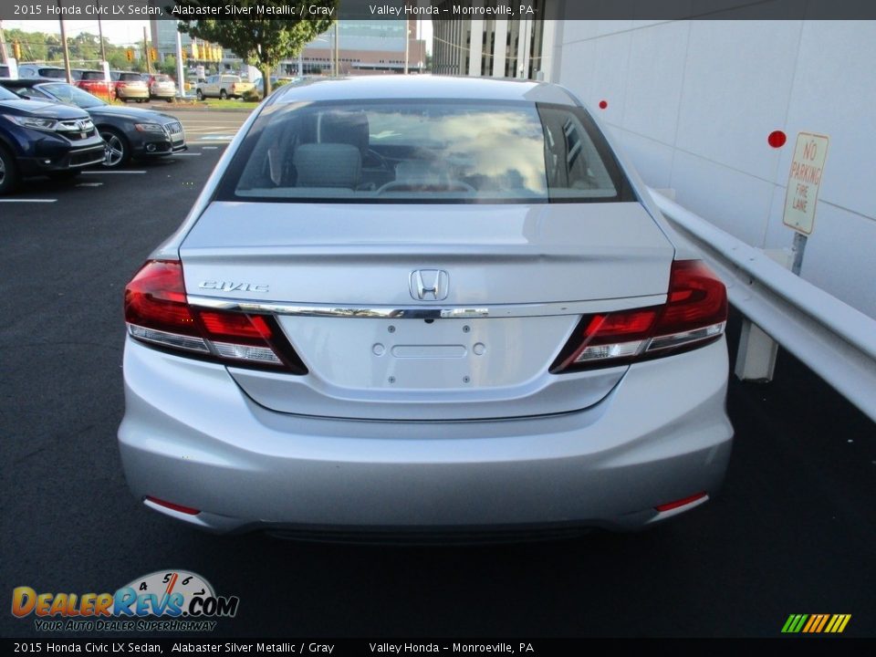 2015 Honda Civic LX Sedan Alabaster Silver Metallic / Gray Photo #4