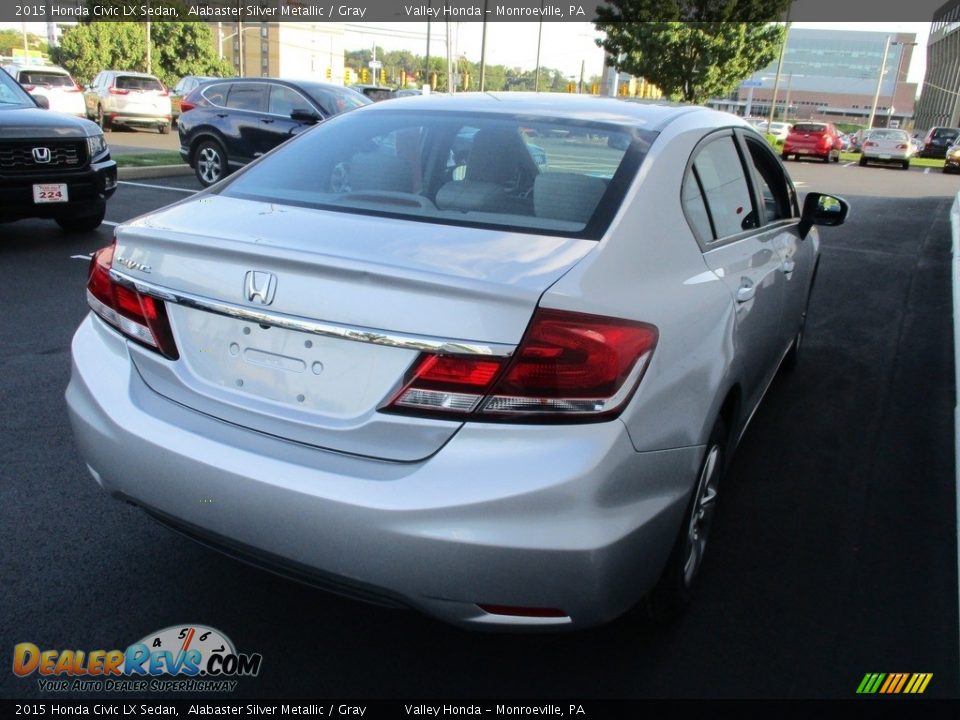 2015 Honda Civic LX Sedan Alabaster Silver Metallic / Gray Photo #5