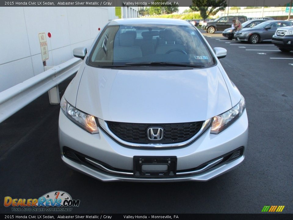2015 Honda Civic LX Sedan Alabaster Silver Metallic / Gray Photo #7