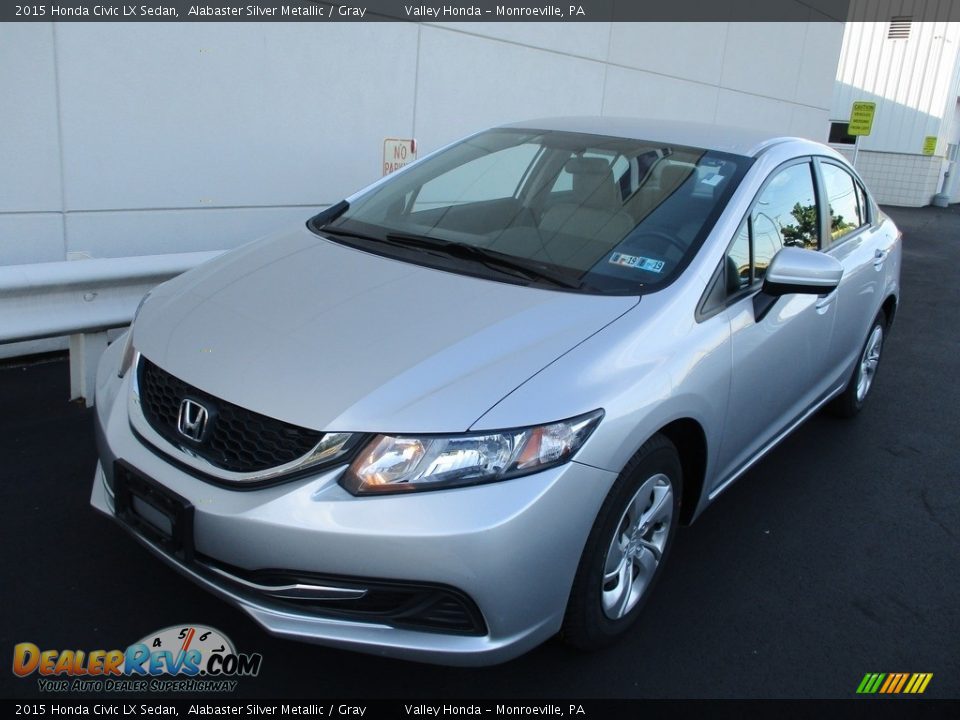 2015 Honda Civic LX Sedan Alabaster Silver Metallic / Gray Photo #8