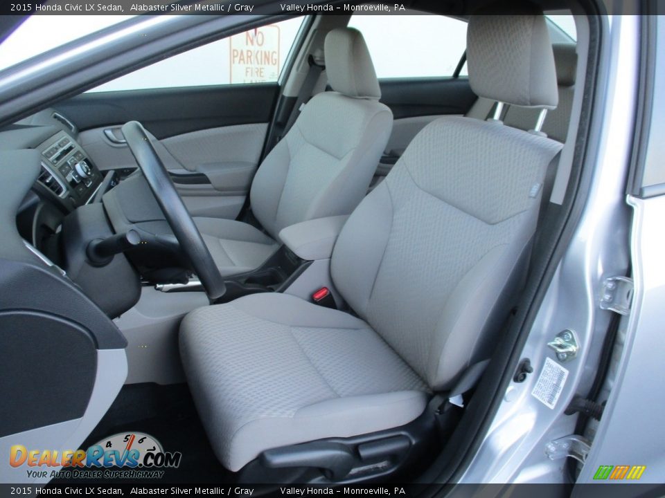 2015 Honda Civic LX Sedan Alabaster Silver Metallic / Gray Photo #10