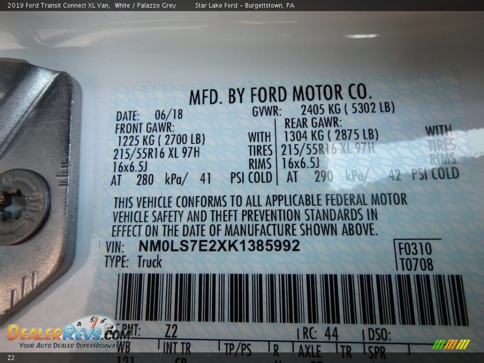 Ford Color Code Z2 White