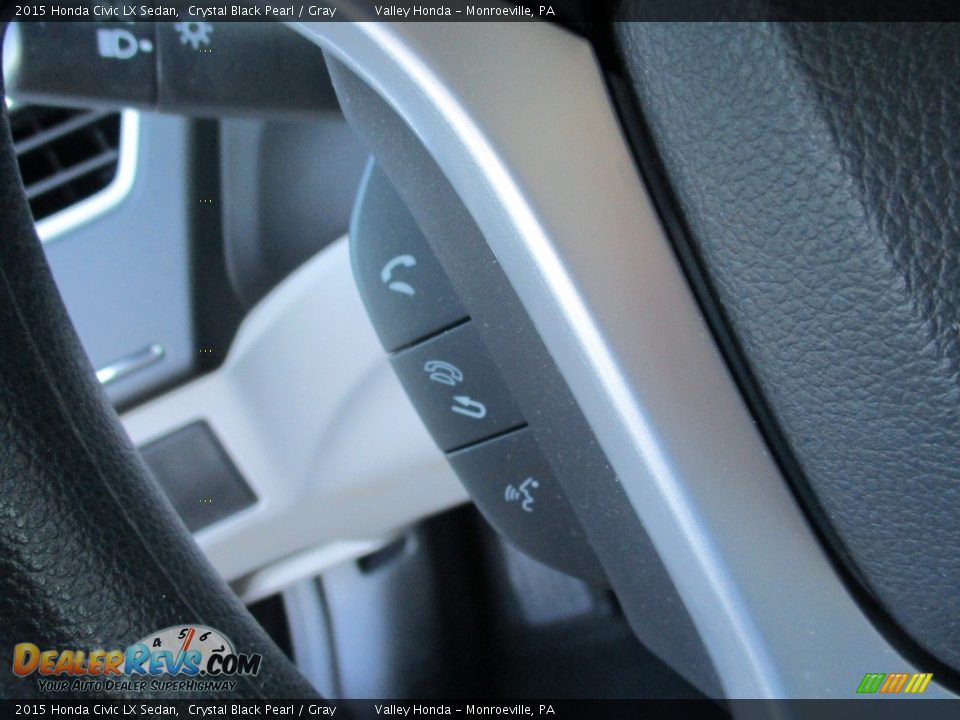 2015 Honda Civic LX Sedan Crystal Black Pearl / Gray Photo #16