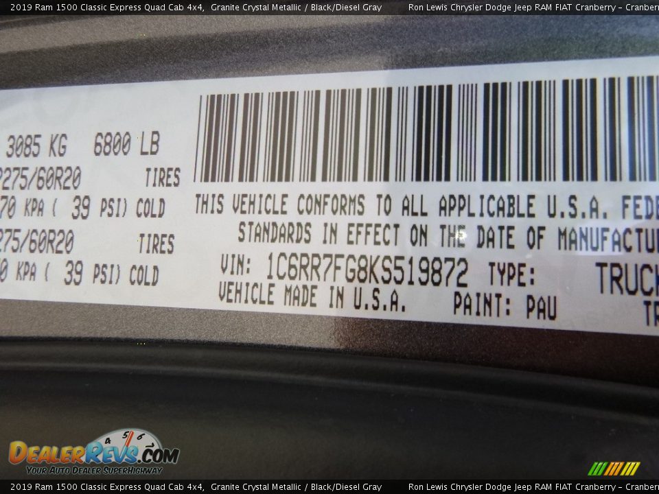 2019 Ram 1500 Classic Express Quad Cab 4x4 Granite Crystal Metallic / Black/Diesel Gray Photo #15