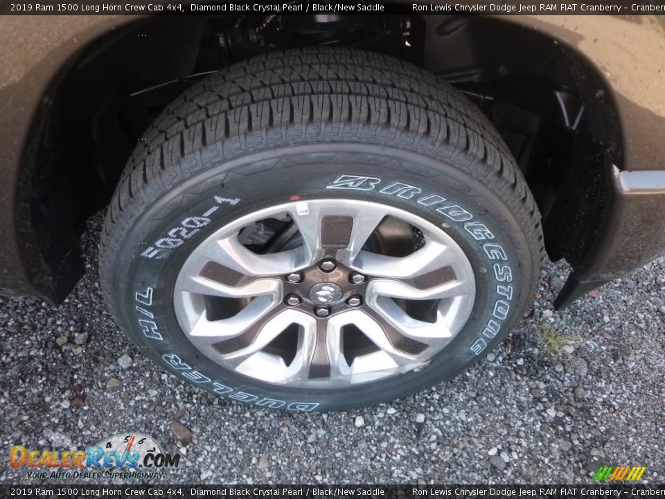 2019 Ram 1500 Long Horn Crew Cab 4x4 Diamond Black Crystal Pearl / Black/New Saddle Photo #9