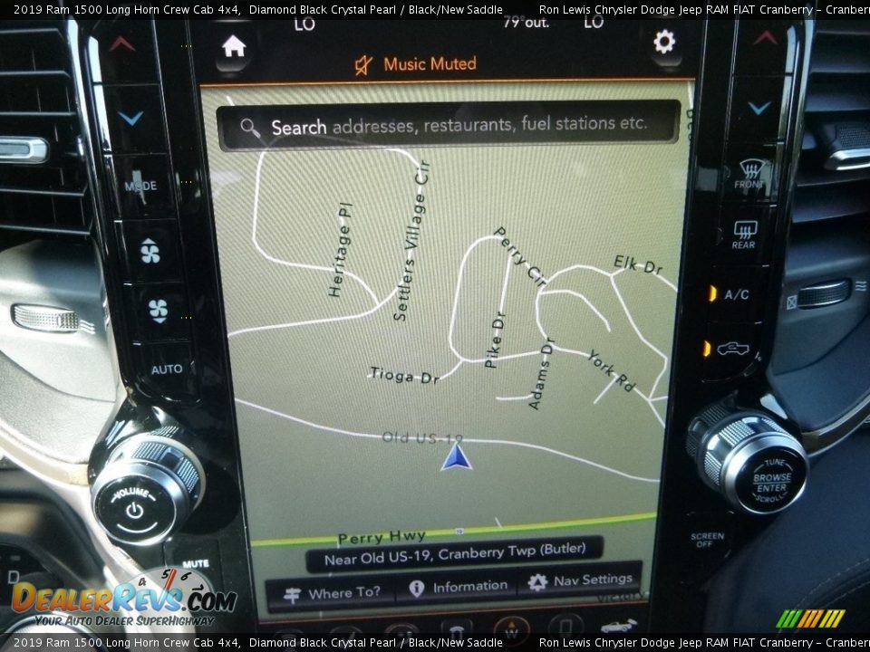 2019 Ram 1500 Long Horn Crew Cab 4x4 Diamond Black Crystal Pearl / Black/New Saddle Photo #19