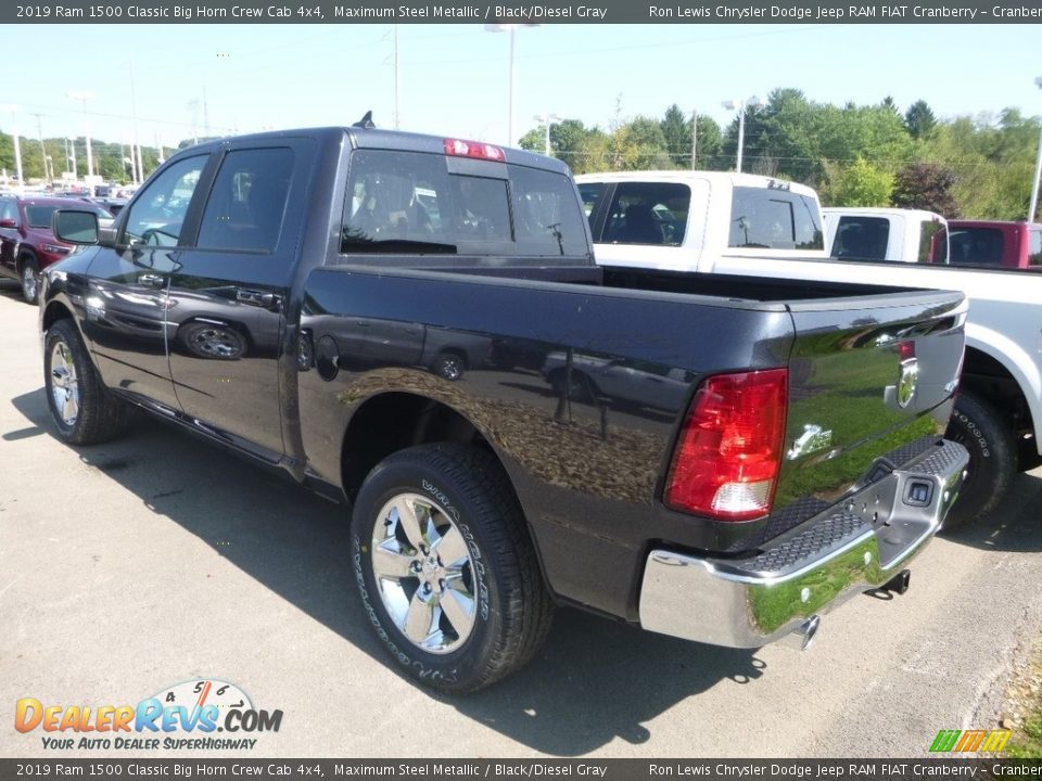 2019 Ram 1500 Classic Big Horn Crew Cab 4x4 Maximum Steel Metallic / Black/Diesel Gray Photo #3