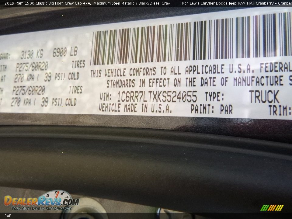 Ram Color Code PAR Maximum Steel Metallic