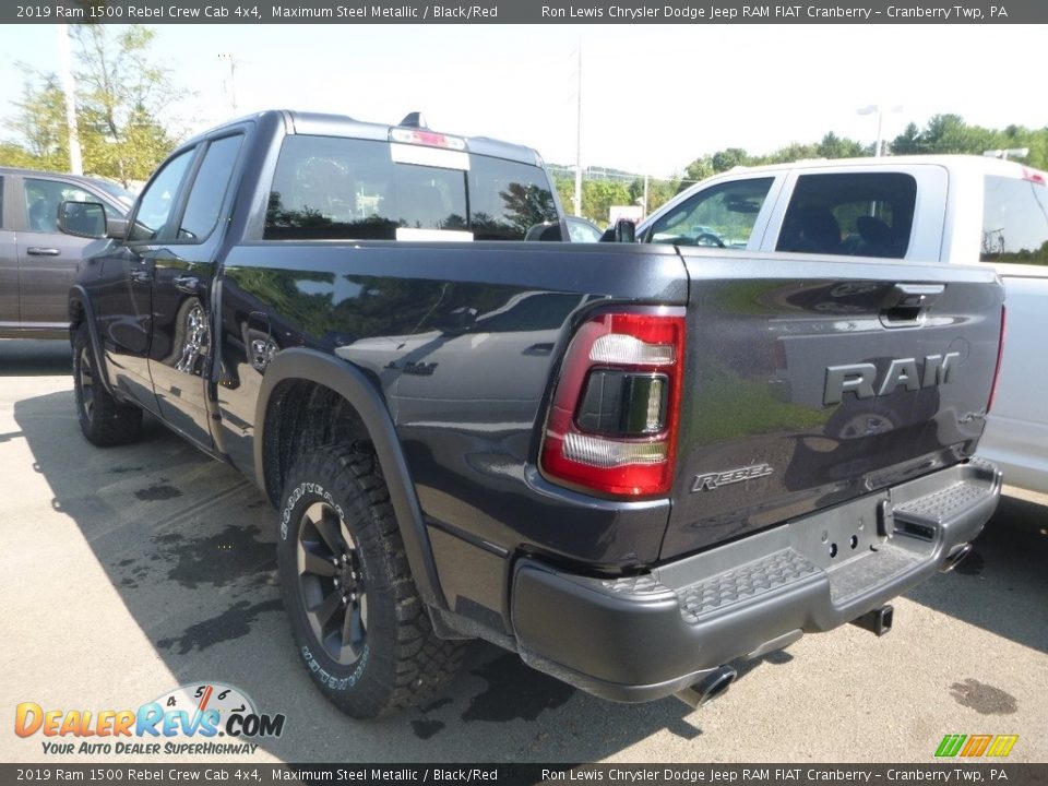 2019 Ram 1500 Rebel Crew Cab 4x4 Maximum Steel Metallic / Black/Red Photo #2