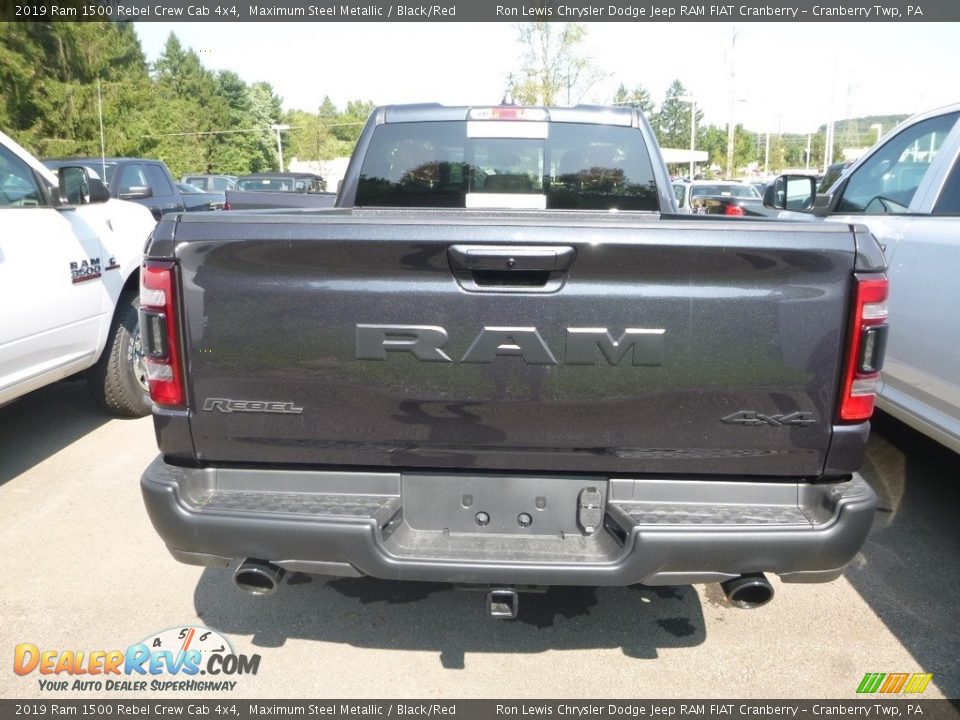 2019 Ram 1500 Rebel Crew Cab 4x4 Maximum Steel Metallic / Black/Red Photo #3