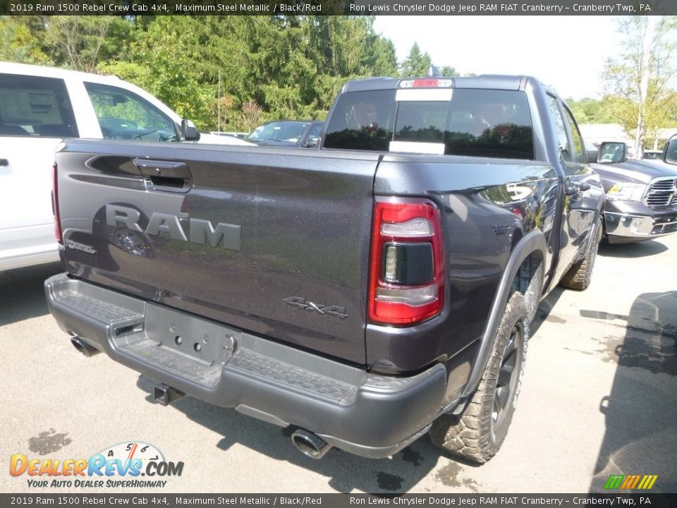 2019 Ram 1500 Rebel Crew Cab 4x4 Maximum Steel Metallic / Black/Red Photo #4