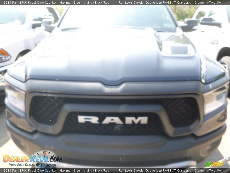 2019 Ram 1500 Rebel Crew Cab 4x4 Maximum Steel Metallic / Black/Red Photo #8