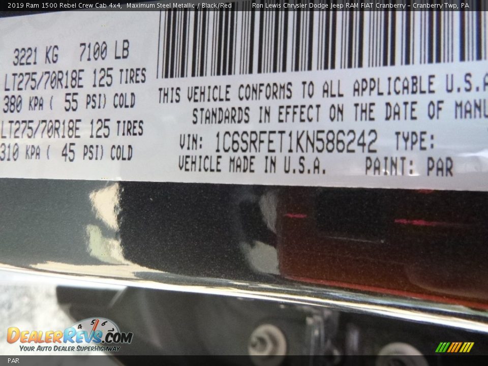 Ram Color Code PAR Maximum Steel Metallic