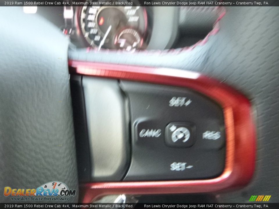 2019 Ram 1500 Rebel Crew Cab 4x4 Maximum Steel Metallic / Black/Red Photo #17