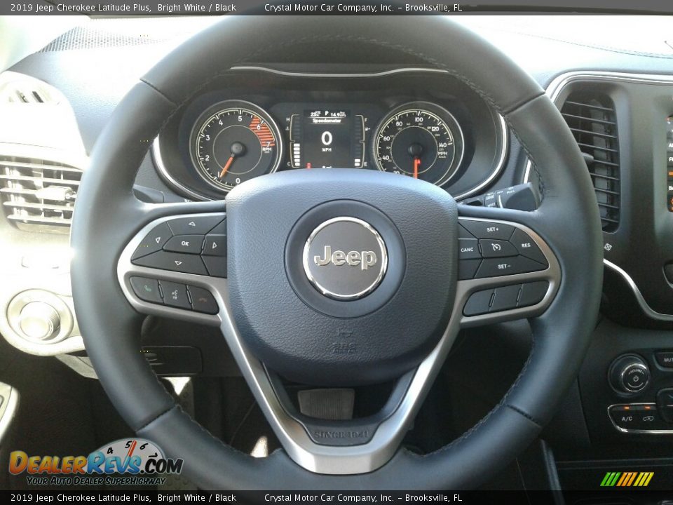 2019 Jeep Cherokee Latitude Plus Bright White / Black Photo #14
