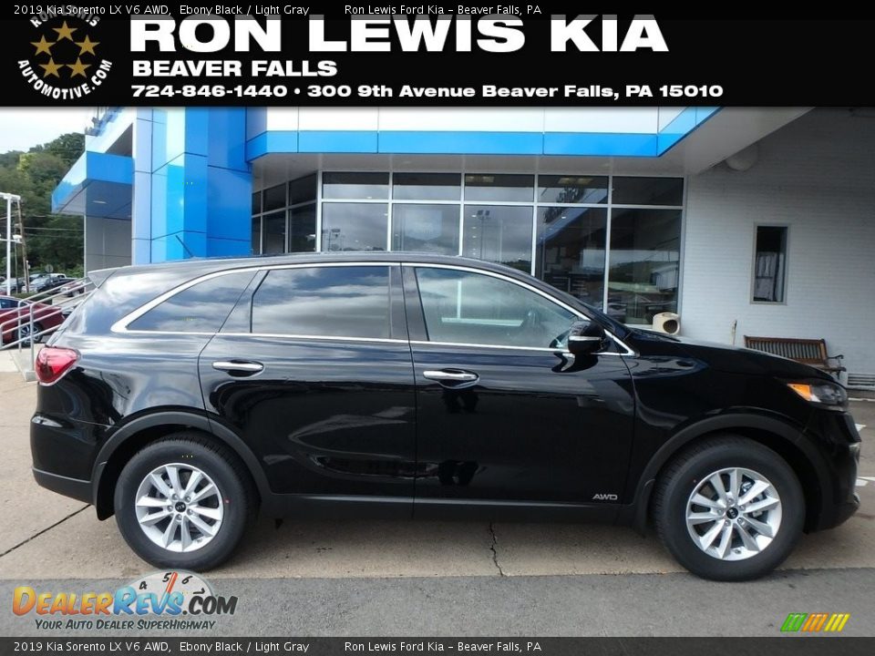 2019 Kia Sorento LX V6 AWD Ebony Black / Light Gray Photo #1