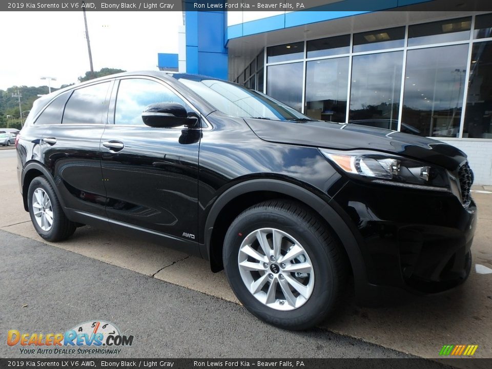2019 Kia Sorento LX V6 AWD Ebony Black / Light Gray Photo #9