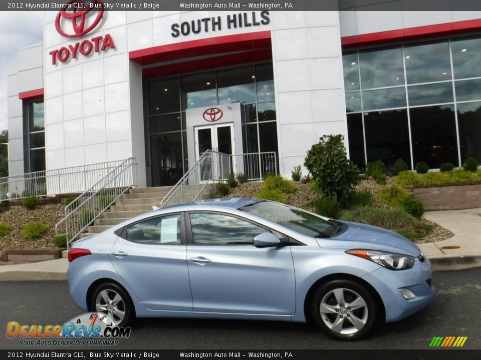 2012 Hyundai Elantra GLS Blue Sky Metallic / Beige Photo #2
