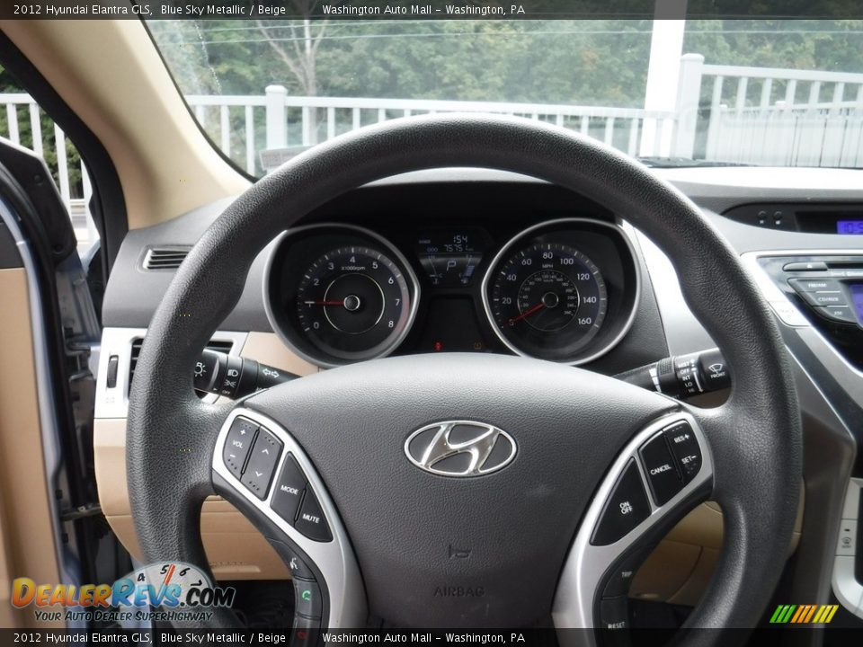 2012 Hyundai Elantra GLS Blue Sky Metallic / Beige Photo #16