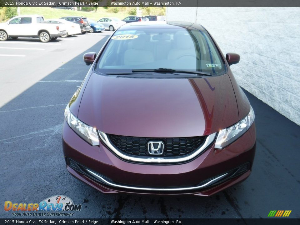 2015 Honda Civic EX Sedan Crimson Pearl / Beige Photo #5