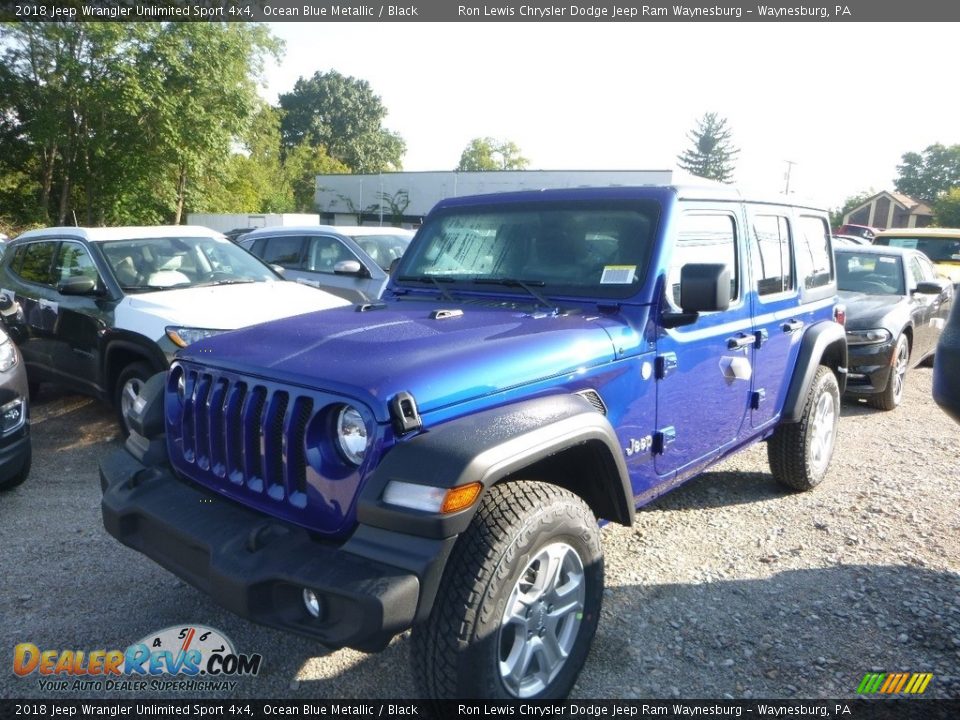 2018 Jeep Wrangler Unlimited Sport 4x4 Ocean Blue Metallic / Black Photo #1