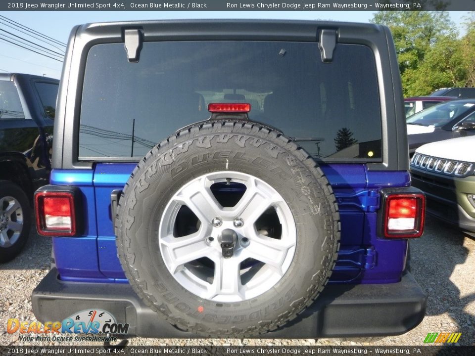 2018 Jeep Wrangler Unlimited Sport 4x4 Ocean Blue Metallic / Black Photo #4