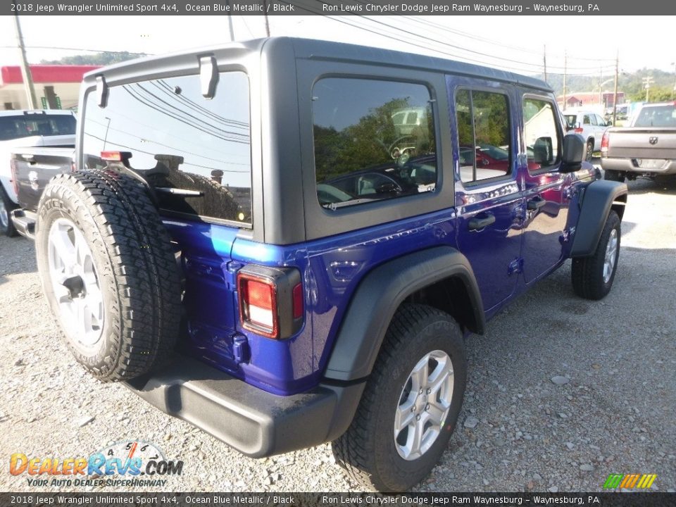 2018 Jeep Wrangler Unlimited Sport 4x4 Ocean Blue Metallic / Black Photo #5