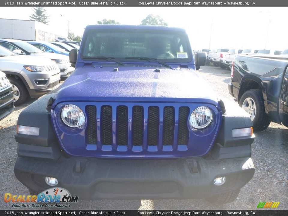 2018 Jeep Wrangler Unlimited Sport 4x4 Ocean Blue Metallic / Black Photo #7