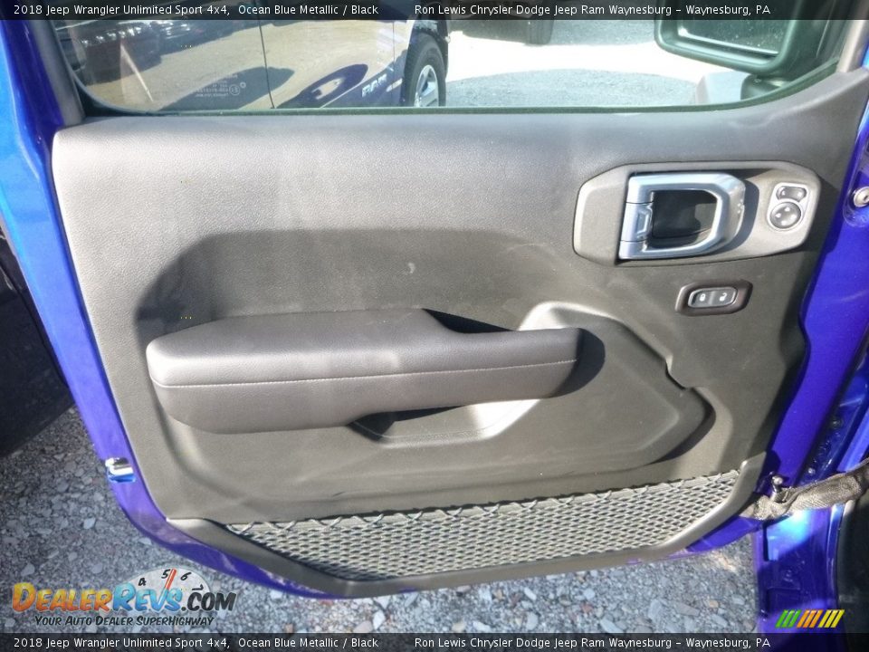 2018 Jeep Wrangler Unlimited Sport 4x4 Ocean Blue Metallic / Black Photo #14