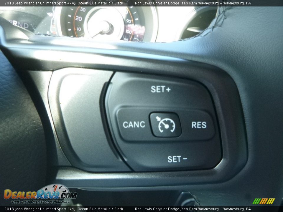 2018 Jeep Wrangler Unlimited Sport 4x4 Ocean Blue Metallic / Black Photo #19