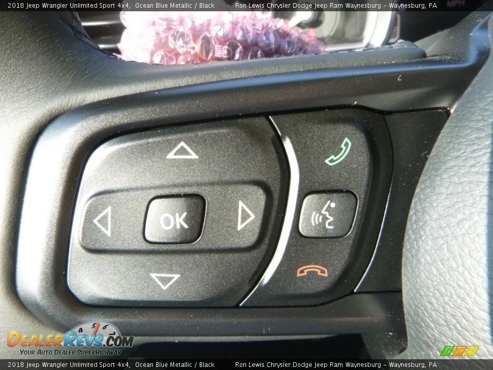 2018 Jeep Wrangler Unlimited Sport 4x4 Ocean Blue Metallic / Black Photo #20