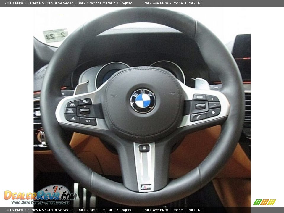 2018 BMW 5 Series M550i xDrive Sedan Dark Graphite Metallic / Cognac Photo #26
