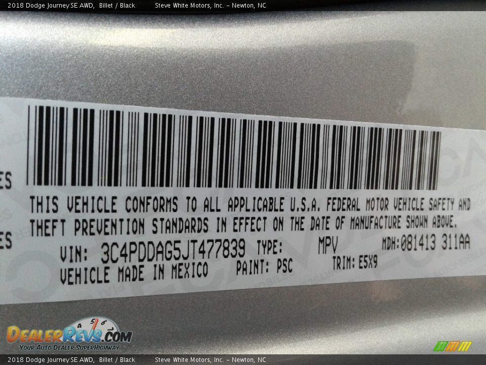 2018 Dodge Journey SE AWD Billet / Black Photo #34