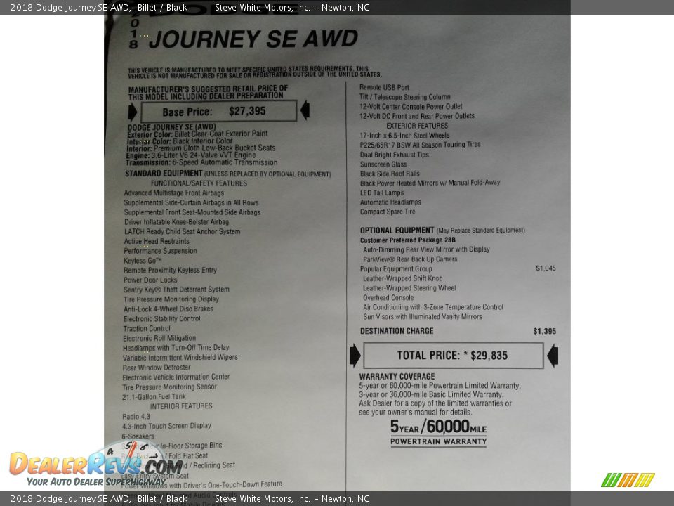 2018 Dodge Journey SE AWD Billet / Black Photo #35