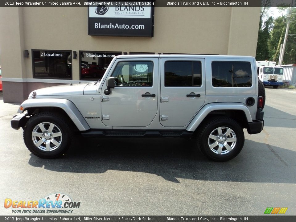 2013 Jeep Wrangler Unlimited Sahara 4x4 Billet Silver Metallic / Black/Dark Saddle Photo #1