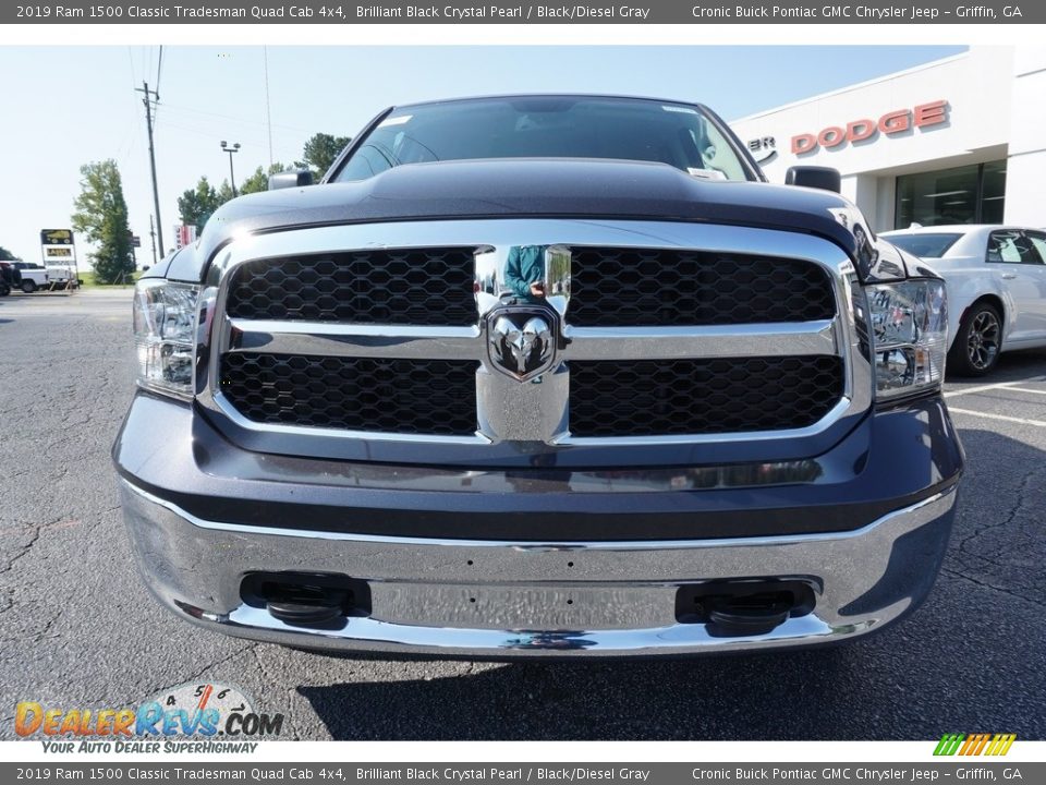 2019 Ram 1500 Classic Tradesman Quad Cab 4x4 Brilliant Black Crystal Pearl / Black/Diesel Gray Photo #2