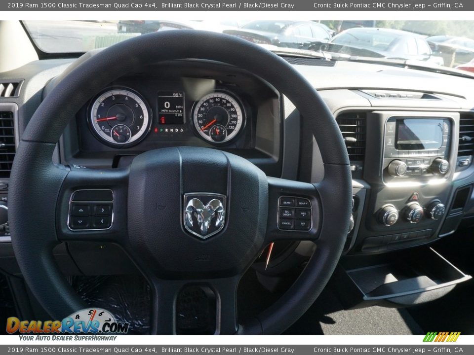 2019 Ram 1500 Classic Tradesman Quad Cab 4x4 Brilliant Black Crystal Pearl / Black/Diesel Gray Photo #5