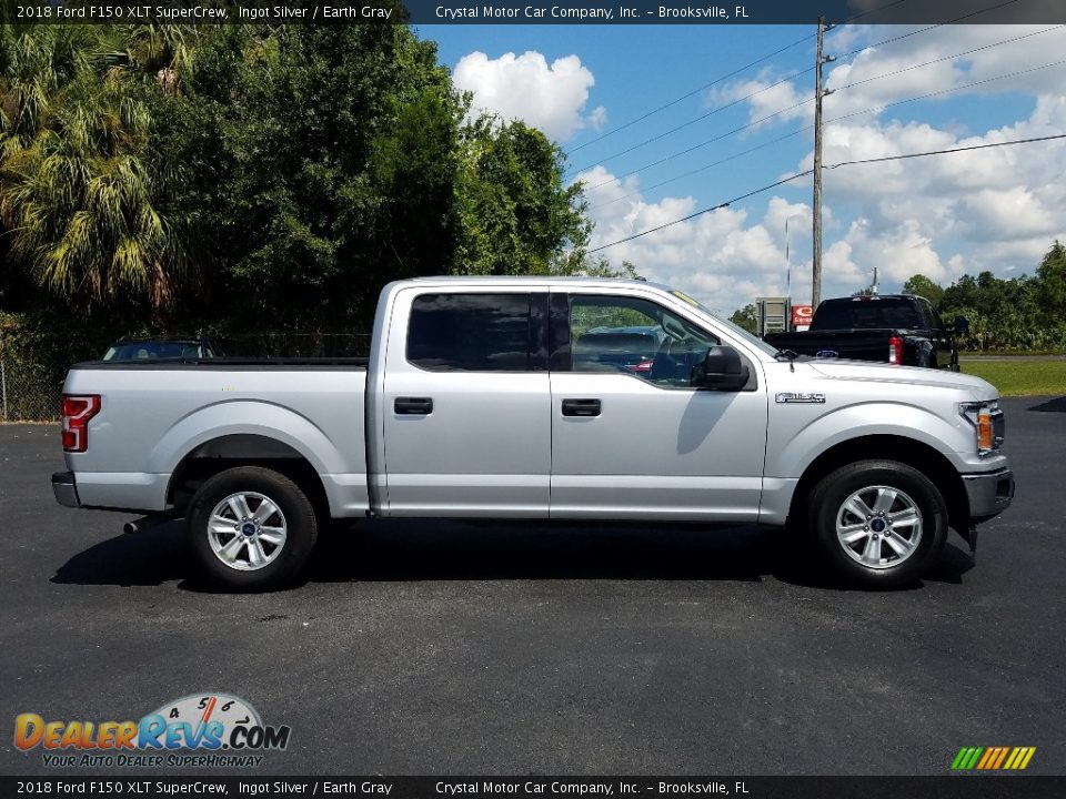 2018 Ford F150 XLT SuperCrew Ingot Silver / Earth Gray Photo #6