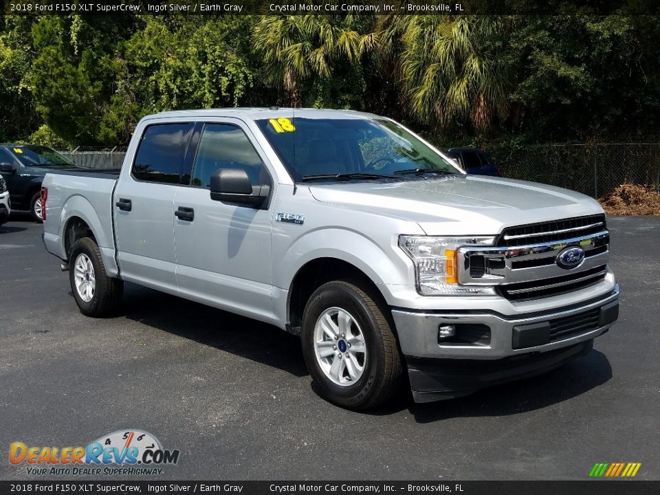2018 Ford F150 XLT SuperCrew Ingot Silver / Earth Gray Photo #7