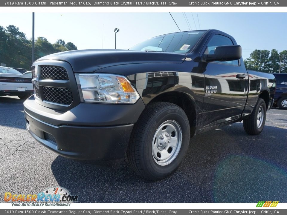 2019 Ram 1500 Classic Tradesman Regular Cab Diamond Black Crystal Pearl / Black/Diesel Gray Photo #3