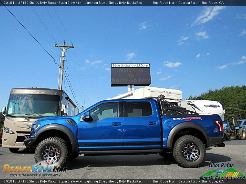 2018 Ford F150 Shelby BAJA Raptor SuperCrew 4x4 Lightning Blue / Shelby BAJA Black/Red Photo #2