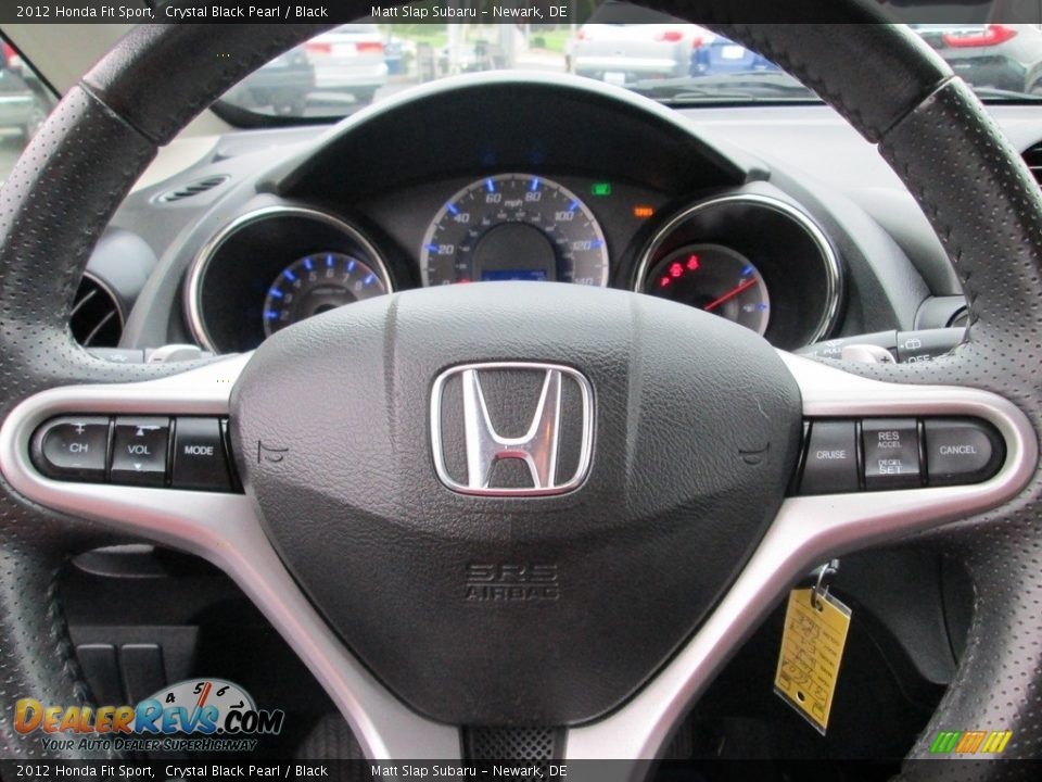 2012 Honda Fit Sport Crystal Black Pearl / Black Photo #11