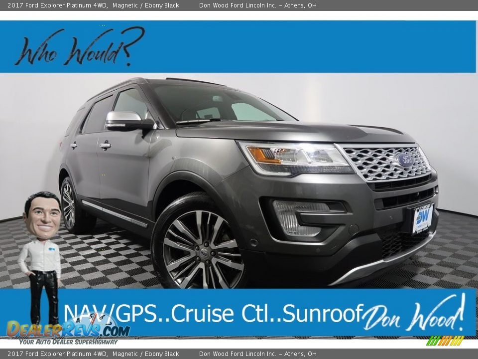 2017 Ford Explorer Platinum 4WD Magnetic / Ebony Black Photo #1