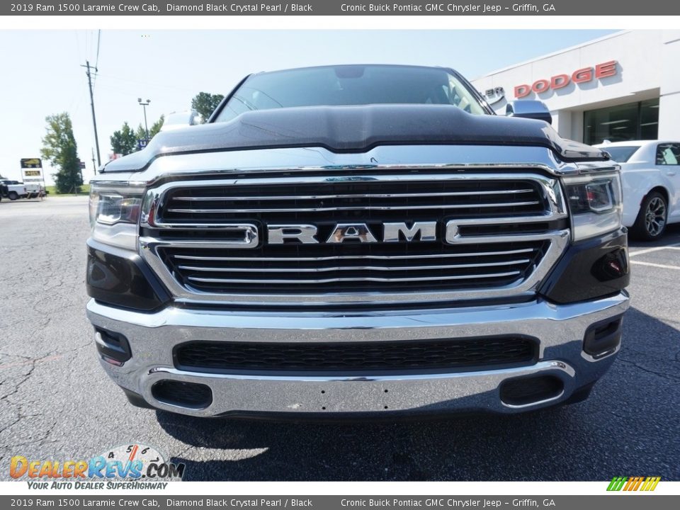 2019 Ram 1500 Laramie Crew Cab Diamond Black Crystal Pearl / Black Photo #2