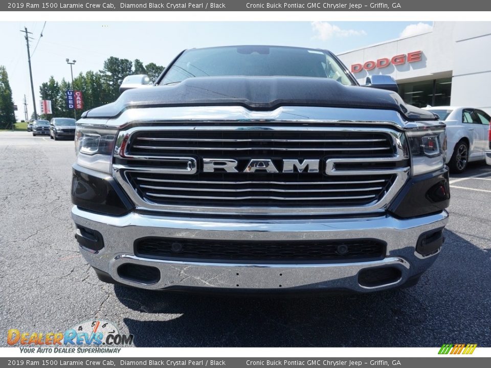 2019 Ram 1500 Laramie Crew Cab Diamond Black Crystal Pearl / Black Photo #2