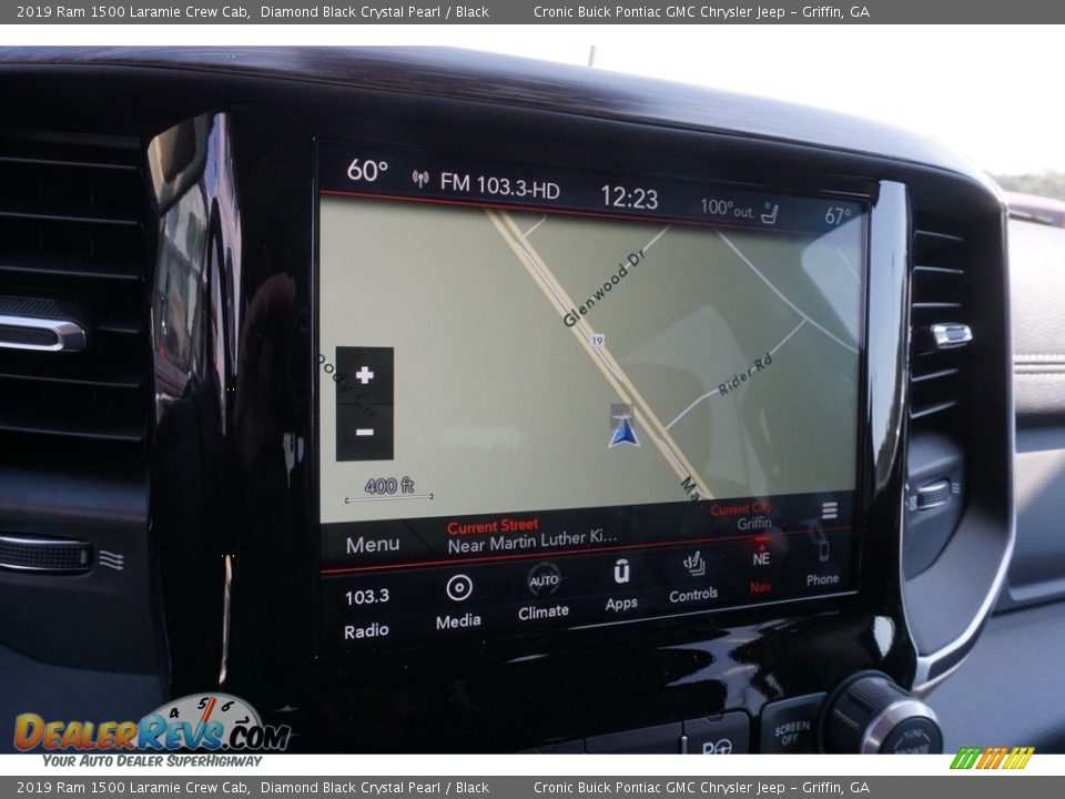 2019 Ram 1500 Laramie Crew Cab Diamond Black Crystal Pearl / Black Photo #6