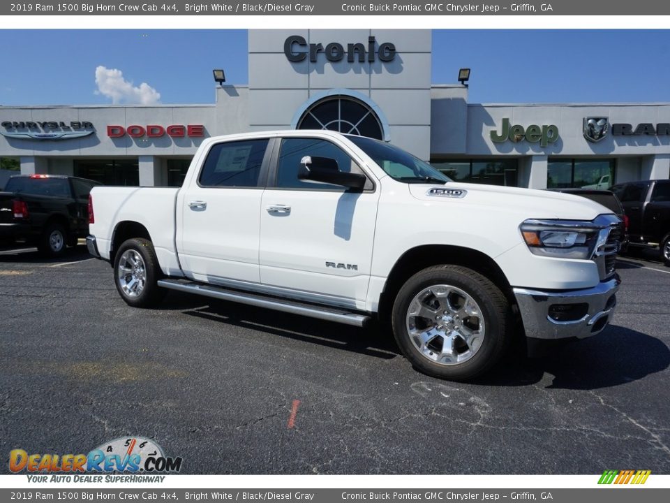 2019 Ram 1500 Big Horn Crew Cab 4x4 Bright White / Black/Diesel Gray Photo #1